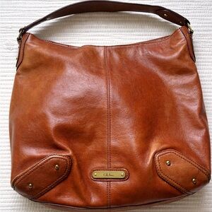 Cole Haan Cognac Leather Hobo Bag Slouchy Shoulder Soft Vintage